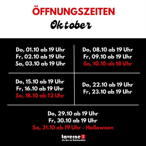 taverne1313 - Öffnungszeiten Okt. 26